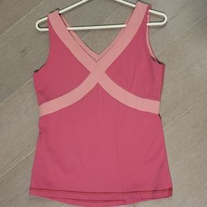 Lululemon wrap tank - rare - 2 tone pink - size 12